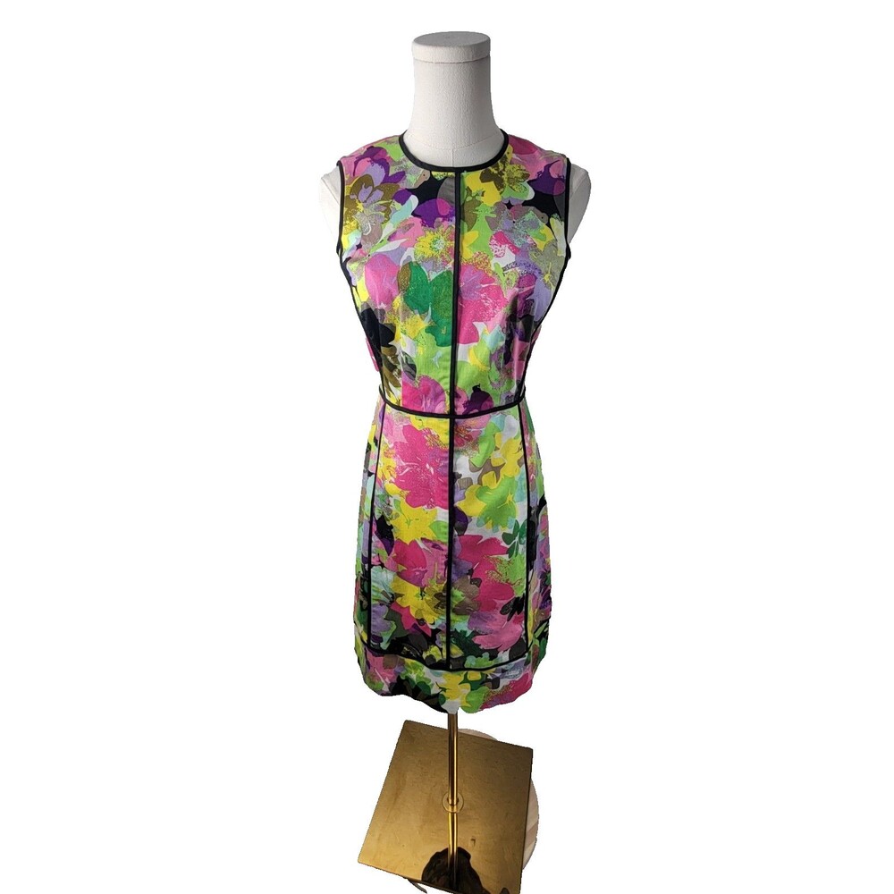 Calvin Klein Multicolor Dress Womens Size 4 Y2k 2010s Vibrant Work Dress
